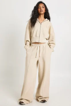 Ensemble De Jogging À Casynthétiqueche Double Zip Taille Cintrée Effet Délavé