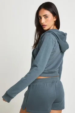Ensemble De Jogging Court Ajusté À Casynthétiqueche Zippé En Molleton Bouclette Doux