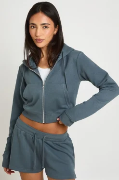 Ensemble De Jogging Court Ajusté À Casynthétiqueche Zippé En Molleton Bouclette Doux