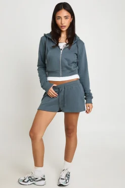 Ensemble De Jogging Court Ajusté À Casynthétiqueche Zippé En Molleton Bouclette Doux