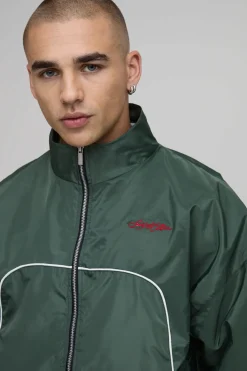 boohooMAN Ensemble De Jogging Court À Double Zip Col Montant Avec Broderies Sur Les Coutures Coupe Ample<Homme Survêtements