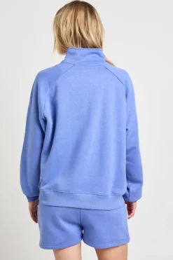 Ensemble De Jogging Court Petite Sweat À Demi-zip Avec Détails Passepoilés