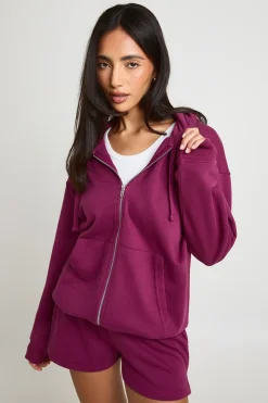 boohoo Ensemble De Jogging Court Surdimensionné À Casynthétiqueche Zippé En Molleton Bouclette Doux<Femme Survêtements|Survêtements