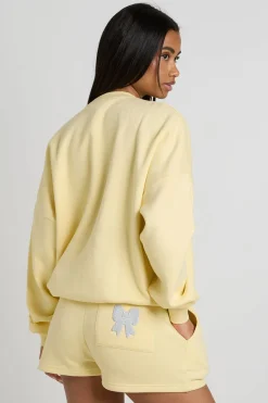boohoo Ensemble De Jogging Court Sweat-shirt Col Rond Applique Nœud New York<Femme Survêtements|Survêtements