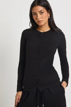 Ensemble de Jogging Côtelé à Manches Longues avec Boutonnage
