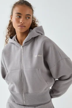 Ensemble de Jogging DSGN Studio à Casynthétiqueche Zippé Court Boxy avec Ourlet Profond
