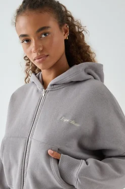 Ensemble de Jogging DSGN Studio à Casynthétiqueche Zippé Court Boxy avec Ourlet Profond