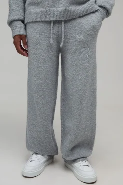 boohooMAN Ensemble De Jogging En Maille Bouclette Décontracté Avec Logo<Homme Jogging|Maille