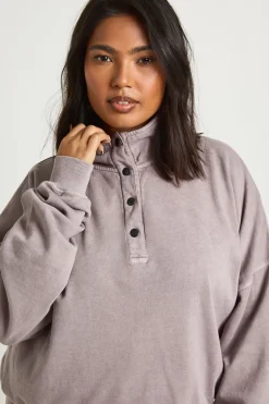 boohoo Ensemble de Jogging Grande Taille Col Cheminée Effet Délavé<Femme Survêtements|Survêtements