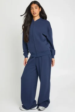 Ensemble De Jogging Grande Taille Avec Bomber Zippé Et Pantalon Droit