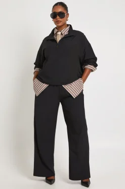 Ensemble de Jogging Grande Taille Col Montant Demi-Zip en Nylon