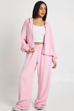 Ensemble De Jogging Jambe Droite À Ourlet Usé Effet Délavé