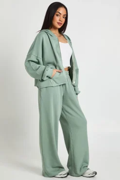 Ensemble De Jogging Jambe Droite À Finition Délavée Et Ourlets Usés