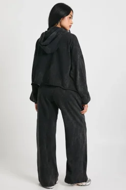 Ensemble De Jogging Jambe Droite Délavé À Ourlets Usés