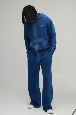 Ensemble De Jogging Oversize À Casynthétiqueche Avec Zip, Coutures Effet Spray, Détails Usés Et Appliqués - Coupe Tall