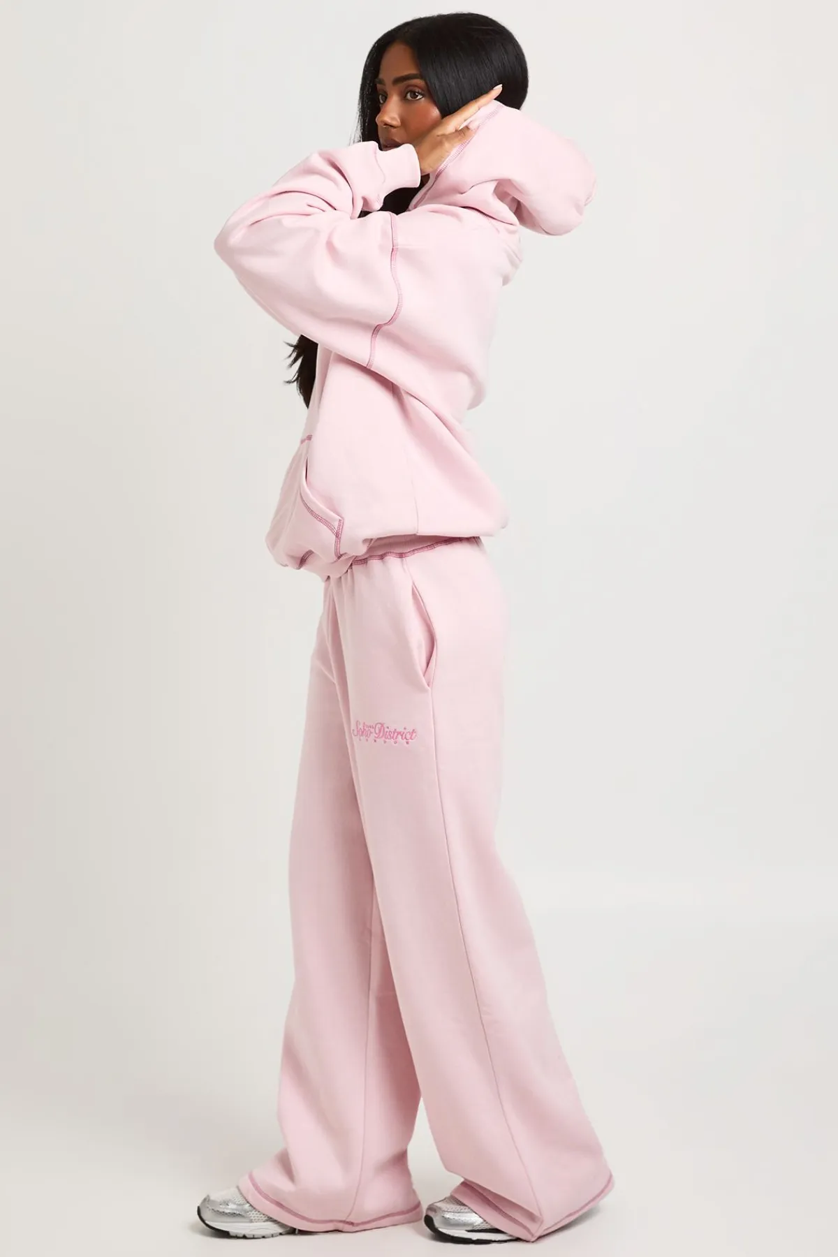 boohoo Ensemble De Jogging Oversize Soho District À Surpiqûres Contrastées<Femme Survêtements|Survêtements