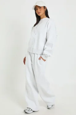Ensemble de Jogging Petite avec Cardigan Boutonné et Pantalon Droit