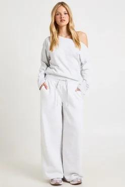 Ensemble De Jogging Petite Jambe Droite Taille Cintrée Épaules Dénudées