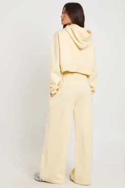 Ensemble de Jogging 3 Pièces à Casynthétiqueche avec Crop Top à Ourlet Profond