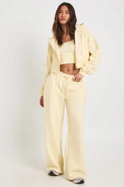 Ensemble de Jogging 3 Pièces à Casynthétiqueche avec Crop Top à Ourlet Profond