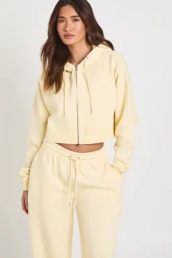 Ensemble de Jogging 3 Pièces à Casynthétiqueche avec Crop Top à Ourlet Profond