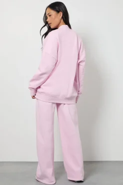 Ensemble de Jogging Sweat à Détail Col et Pantalon Large