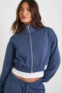 boohoo Ensemble De Jogging Sweat-shirt Ajusté Col Cheminée Et Pantalon Droit<Femme Survêtements|Survêtements