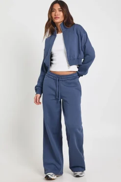 boohoo Ensemble De Jogging Sweat-shirt Ajusté Col Cheminée Et Pantalon Droit<Femme Survêtements|Survêtements