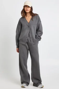 boohoo Ensemble de Jogging Tall Cardigan Boutonné et Pantalon de Sport Jambe Droite<Femme Survêtements|Survêtements