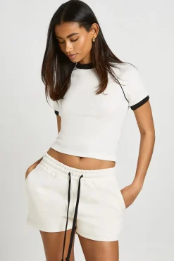 Ensemble De Jogging T-shirt Oversize Avec Détails Passepoilés