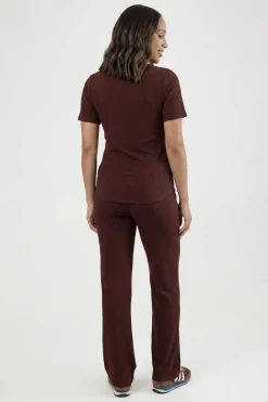 Ensemble De Maternité Cardigan Boutonné En Maille Douce Et Pantalon À Jambes Larges