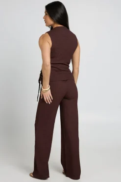 boohoo Ensemble De Maternité Haut Body Froncé Et Pantalon Large Assorti<Femme Ensembles