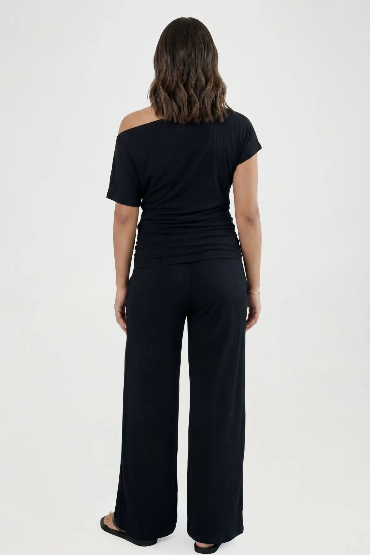 boohoo Ensemble De Maternité Haut Décolleté Épaule Dénudée & Pantalon Large À Taille Nouée<Femme Ensembles