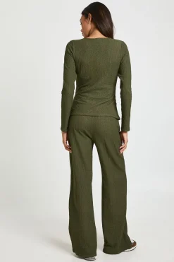 boohoo Ensemble de Maternité Top Texturé à Manches Longues & Pantalon Large à Taille Élastique<Femme Ensembles