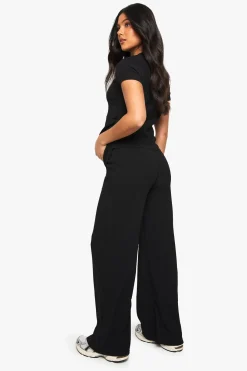 ENSEMBLE DE MATERNITÉ : T-SHIRT FRONCÉ LATÉRAL ET PANTALON À JAMBES LARGES