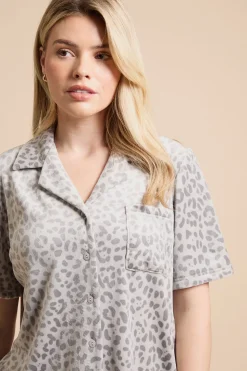 Ensemble De Nuit Court En Velours À Motif Animal