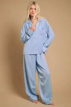 Oasis Ensemble de nuit en satin uni avec passepoil contrastant<Femme Satin Et Dentelle|Pyjamas
