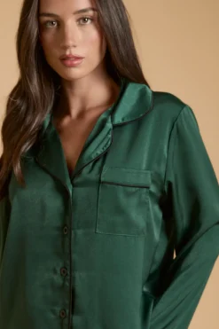 Oasis Ensemble De Nuit En Satin Uni Avec Bordure Contrastante<Femme Satin Et Dentelle|Pyjamas
