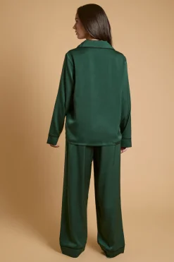 Oasis Ensemble De Nuit En Satin Uni Avec Bordure Contrastante<Femme Satin Et Dentelle|Pyjamas
