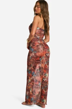 boohoo Ensemble de plage imprimé papillon<Femme Looks Chocolat|Tenues De Plage