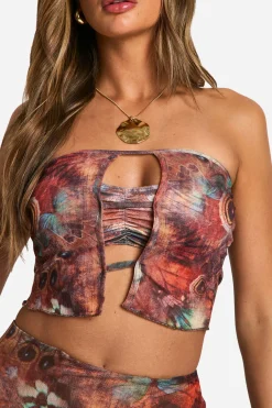 boohoo Ensemble de plage imprimé papillon<Femme Looks Chocolat|Tenues De Plage