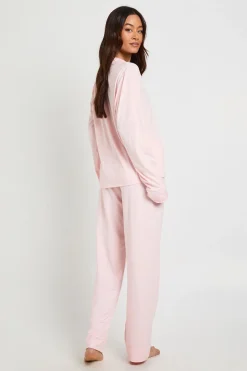 boohoo Ensemble De Pyjama Chemise Boutonnée Et Pantalon Tall En Jersey Doux<Femme Pyjamas