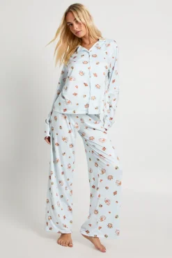Ensemble De Pyjama Chemise Et Pantalon À Manches Longues Imprimé Petit-déjeuner