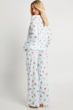 Ensemble De Pyjama Chemise Et Pantalon À Manches Longues Imprimé Petit-déjeuner