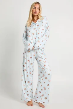 Ensemble De Pyjama Chemise Et Pantalon À Manches Longues Imprimé Petit-déjeuner