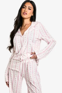 Ensemble De Pyjama Chemise À Manches Longues Et Pantalon Imprimé Nœuds