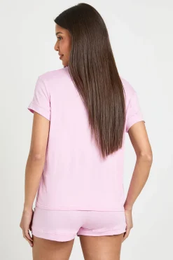 boohoo Ensemble De Pyjama Chemise À Manches Courtes Et Short En Jersey Doux<Femme Pyjamas