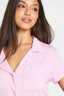 boohoo Ensemble De Pyjama Chemise À Manches Courtes Et Short En Jersey Doux<Femme Pyjamas