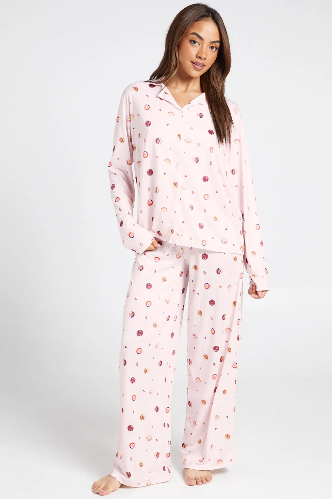 Ensemble De Pyjama Chemise À Manches Longues Et Pantalon Imprimé Bol D'açaï