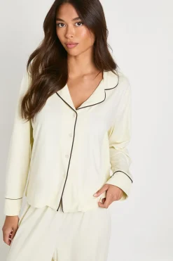 Ensemble De Pyjama Chemise À Manches Longues Et Pantalon Avec Détail Passepoilé Petite